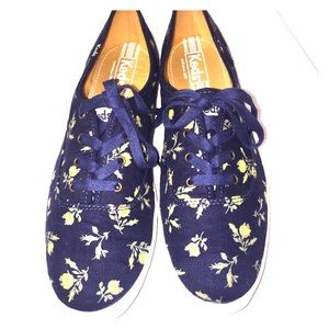 Keds Navy Floral Lace up Sneakers
